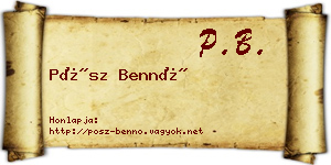 Pósz Bennó névjegykártya